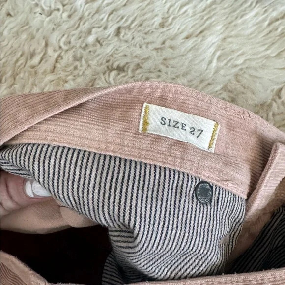 Madewell Blush Corduroy Straight Leg Pants - Picture 3 of 5